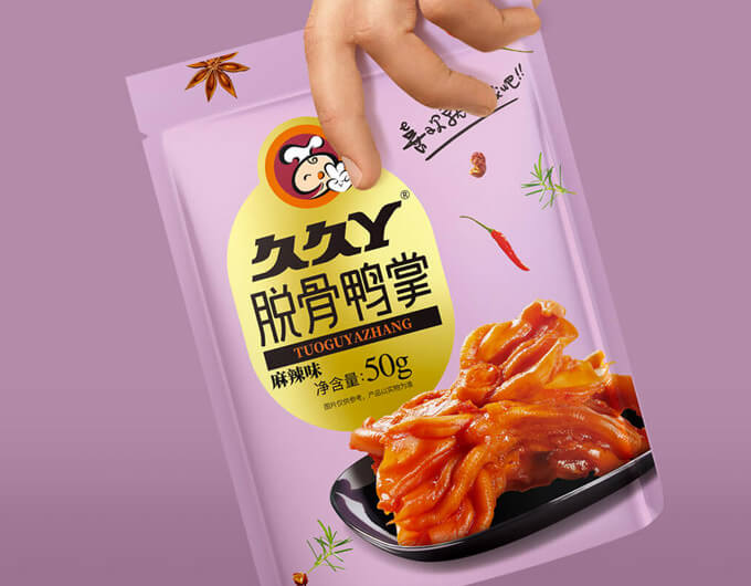 久久丫食品包裝設計,鴨脖包裝設計,鴨掌包裝設計
