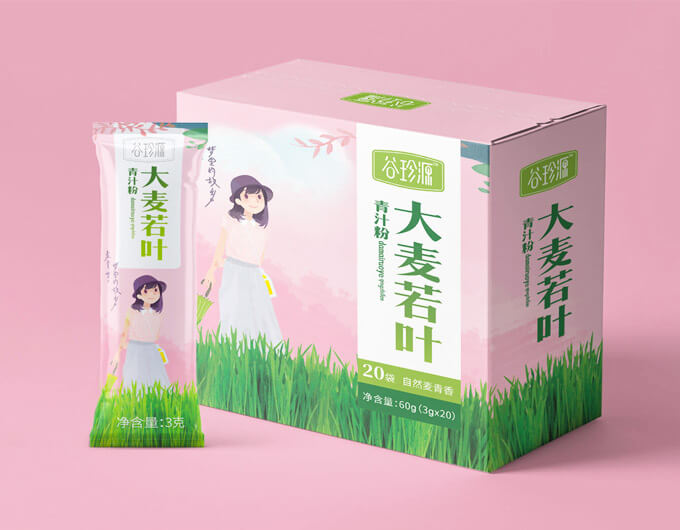 谷珍源包裝設計,大麥若葉包裝設計,美容養顏包裝設計,果粉包裝設計